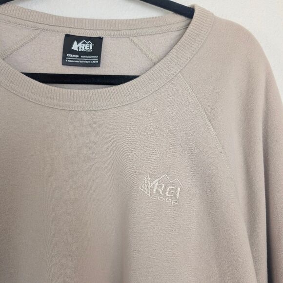 REI Co-op  REI Logo Crew Sweatshirt Men's XXL Washed Stone - Picture 6 of 8